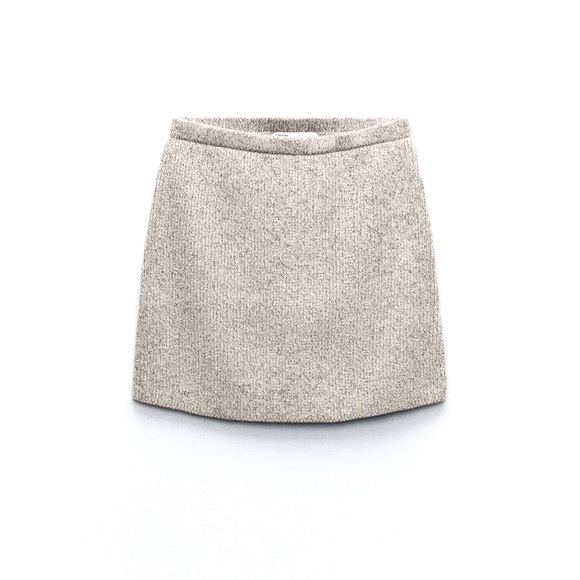 BASIC WOOL BLEND KNIT MINI SKIRT - Picture 1 of 9